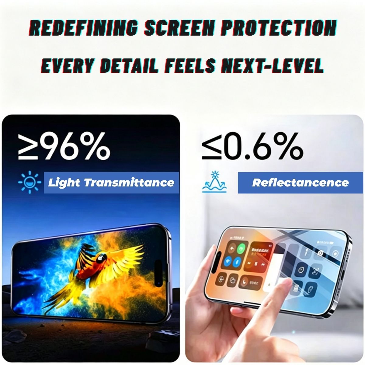 AR Glass — transmittance comparison