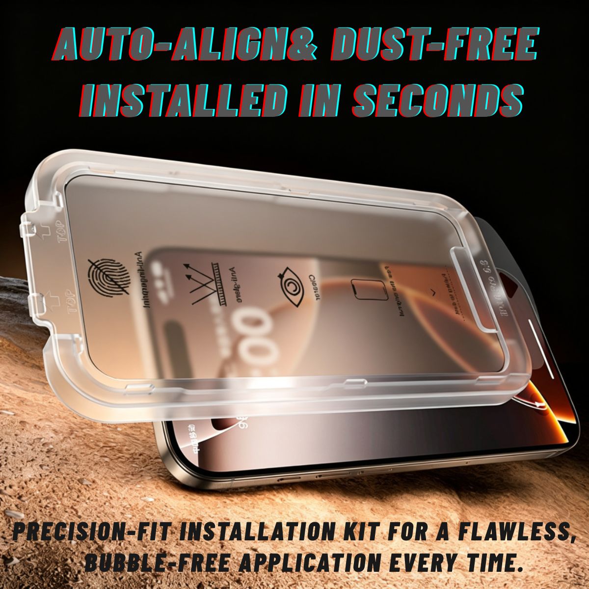 HD Silkprint 4X Super Strong Pro with Dust-Free Easy Installation Kit — alignment frame detail