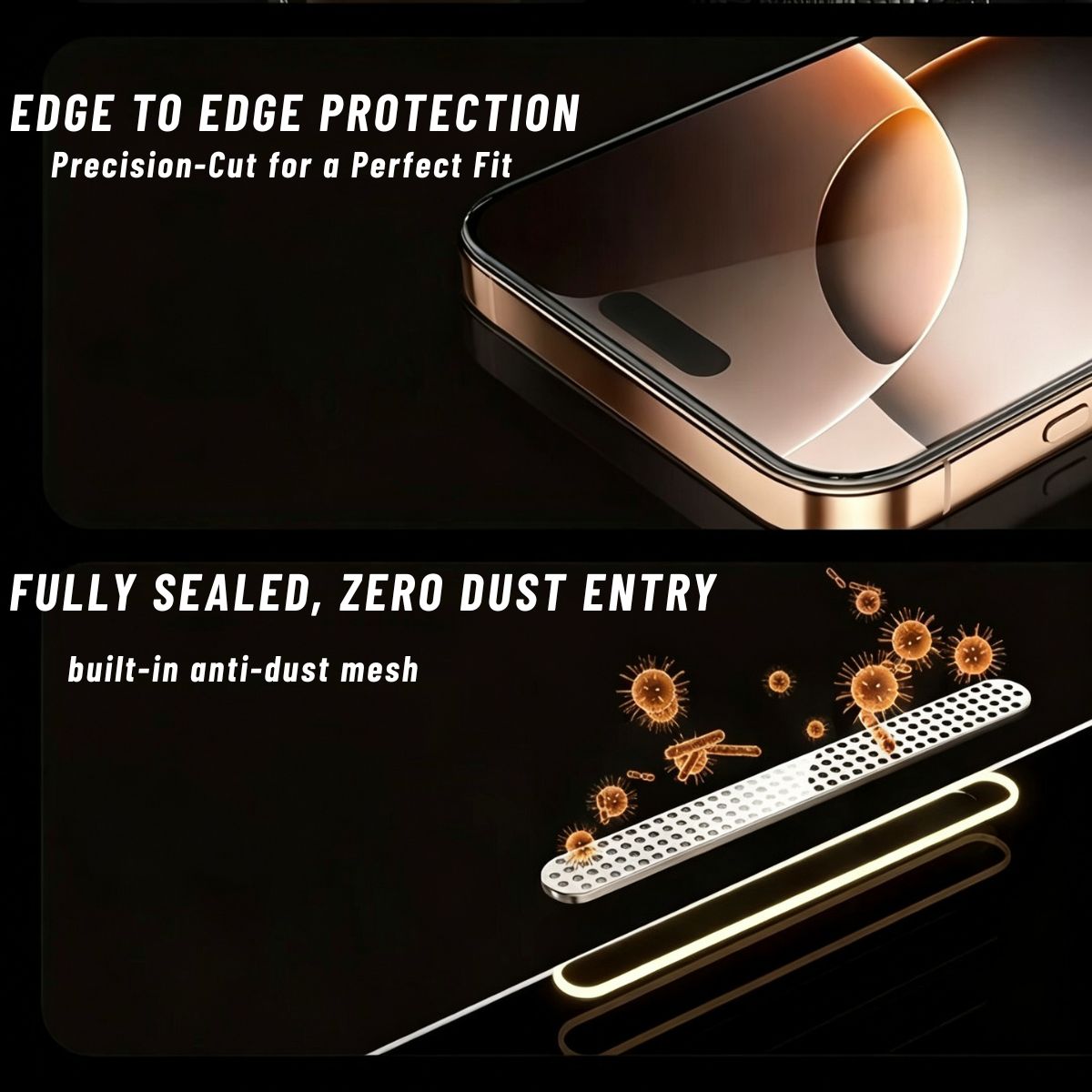 HD Silkprint Glass with Dust-Free Easy Installation Kit — installation in use