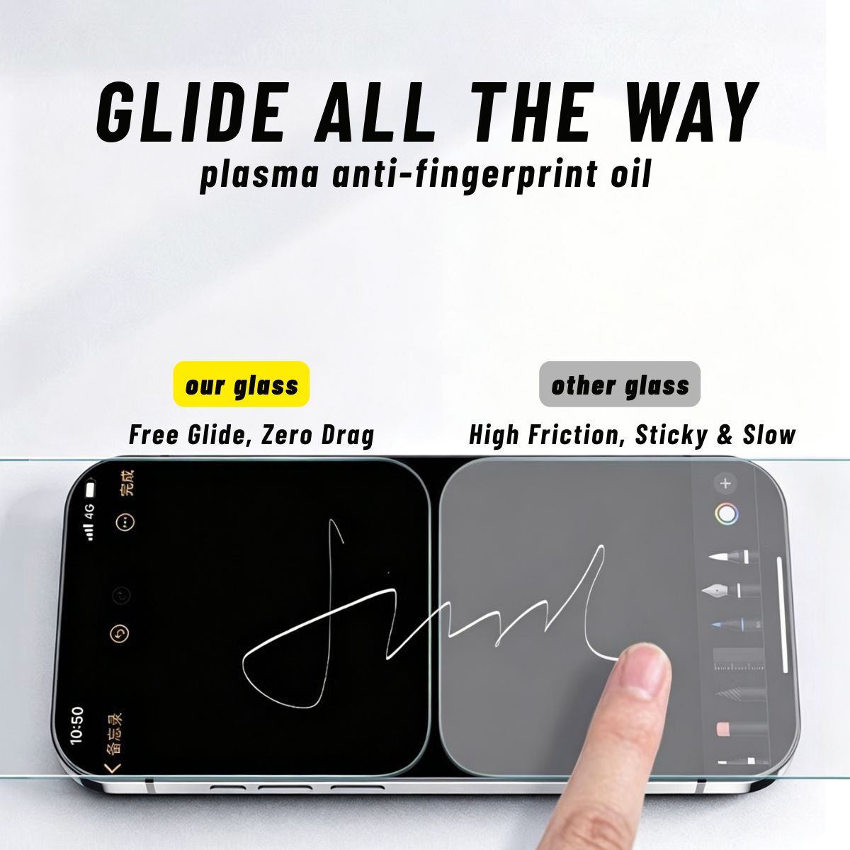 HD Silkprint Glass with Dust-Free Easy Installation Kit — packaging