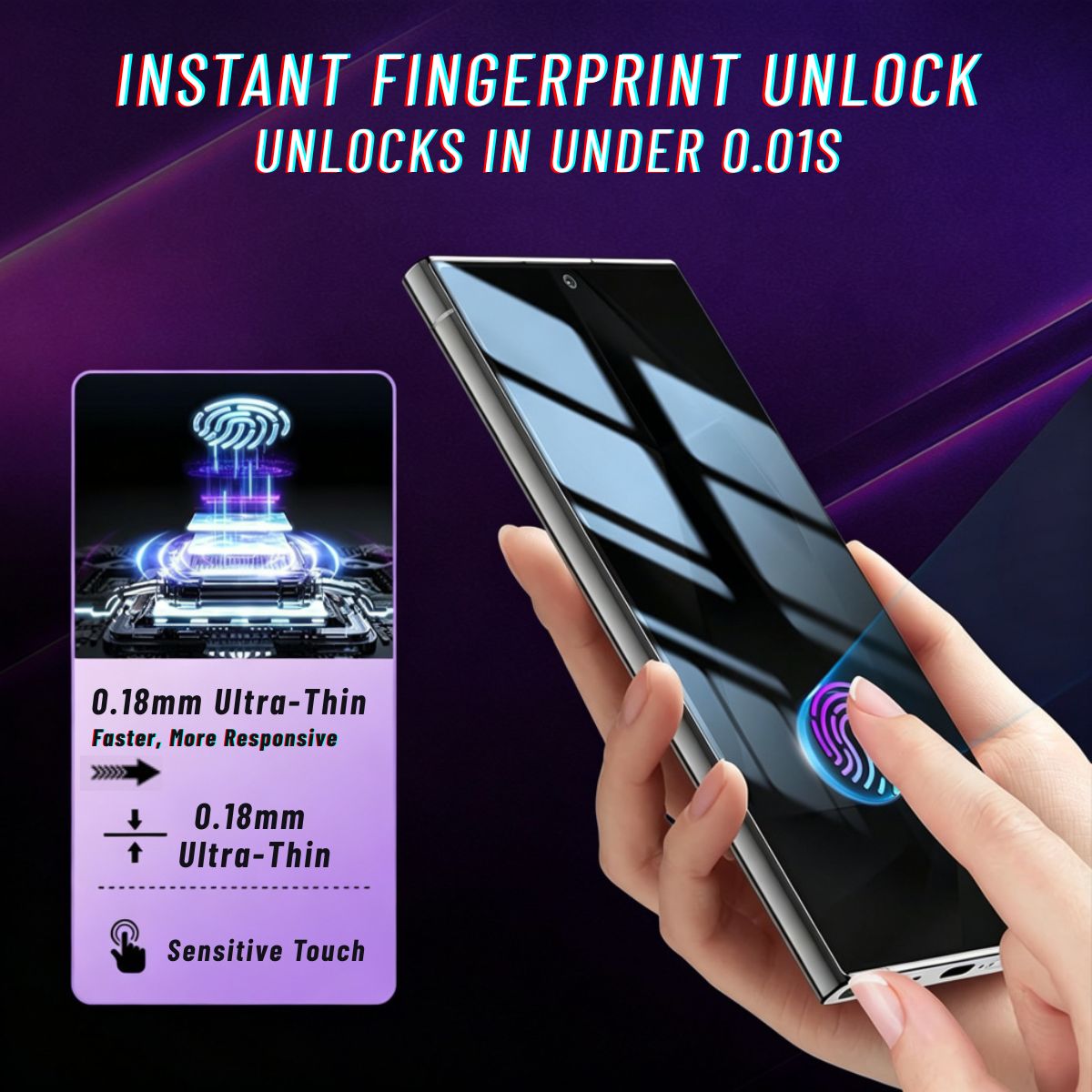Ultrasonic Unlock Privacy Glass Pro — premium white back plate detail